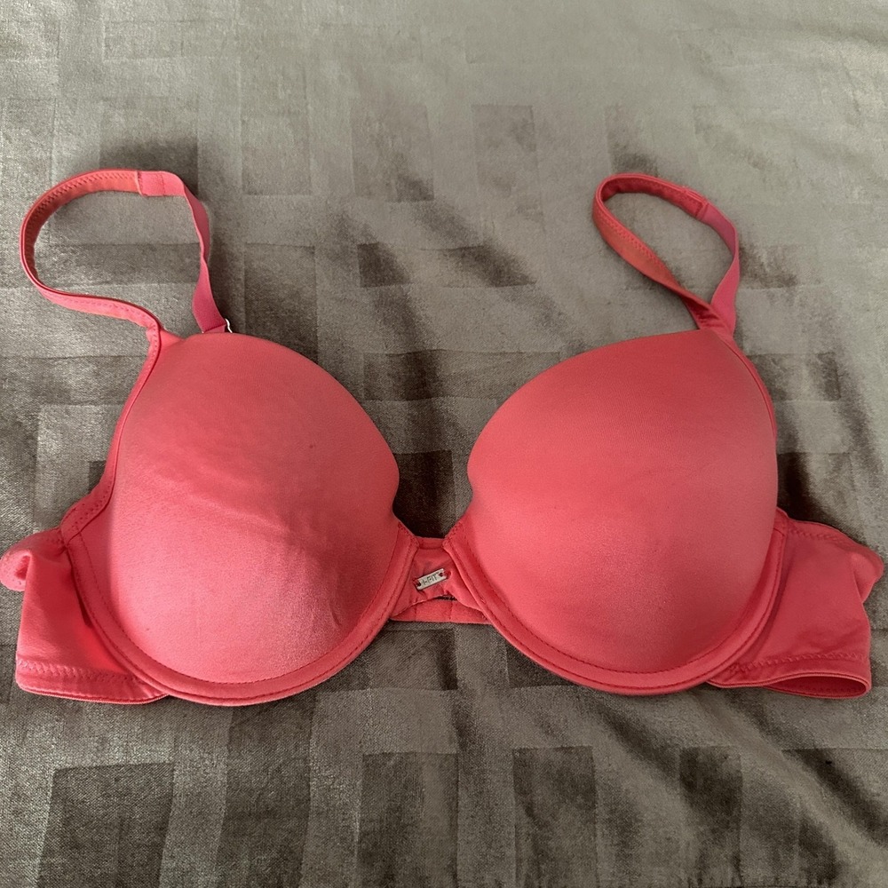Self Expressions Bra Womens 38B Pink T-Shirt Padded Molded Underwire‎ Stretch